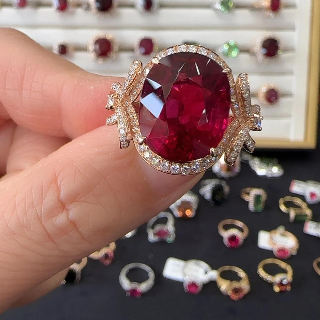 碧玺戒指18K金镶嵌10.83ct