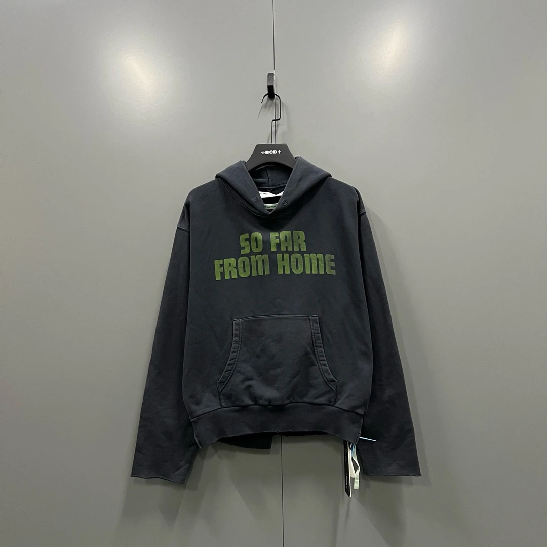 95新 OFF-WHITE (ll) ow 水洗印花不规则帽衫 M码