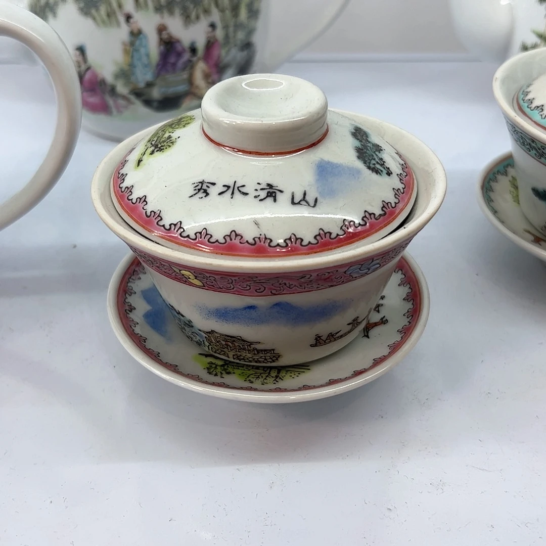 壶山清水秀三才盖碗