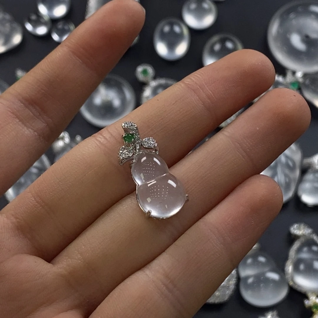 石英质玉葫芦银S925镀金镶嵌
