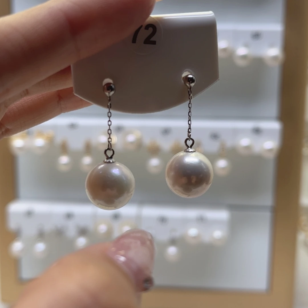 淡水珍珠耳饰银S925镶嵌
