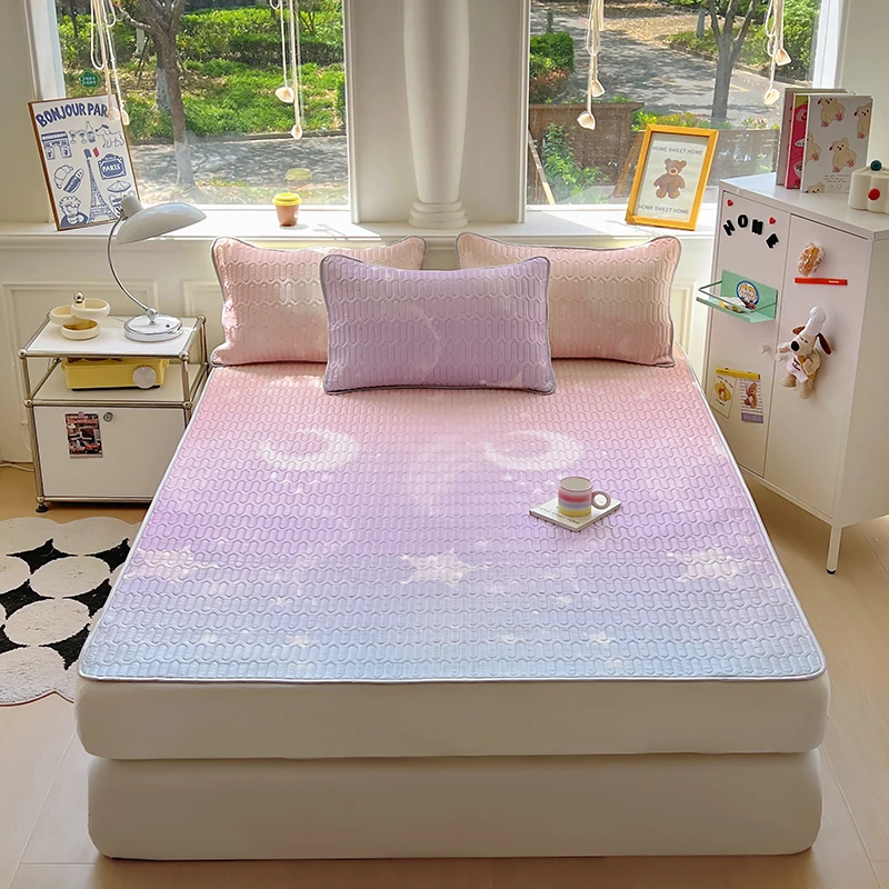 睡拾光爆款柔软清凉乳胶凉席三件套-星空