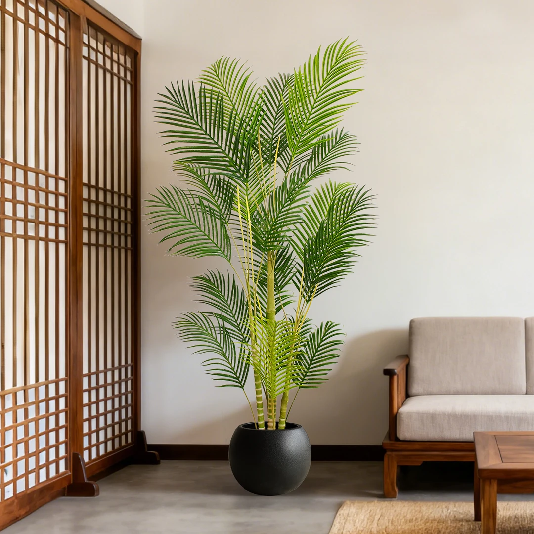 高端轻奢散尾葵仿真绿植凤尾葵室内装饰客厅落地摆件假盆栽植物大