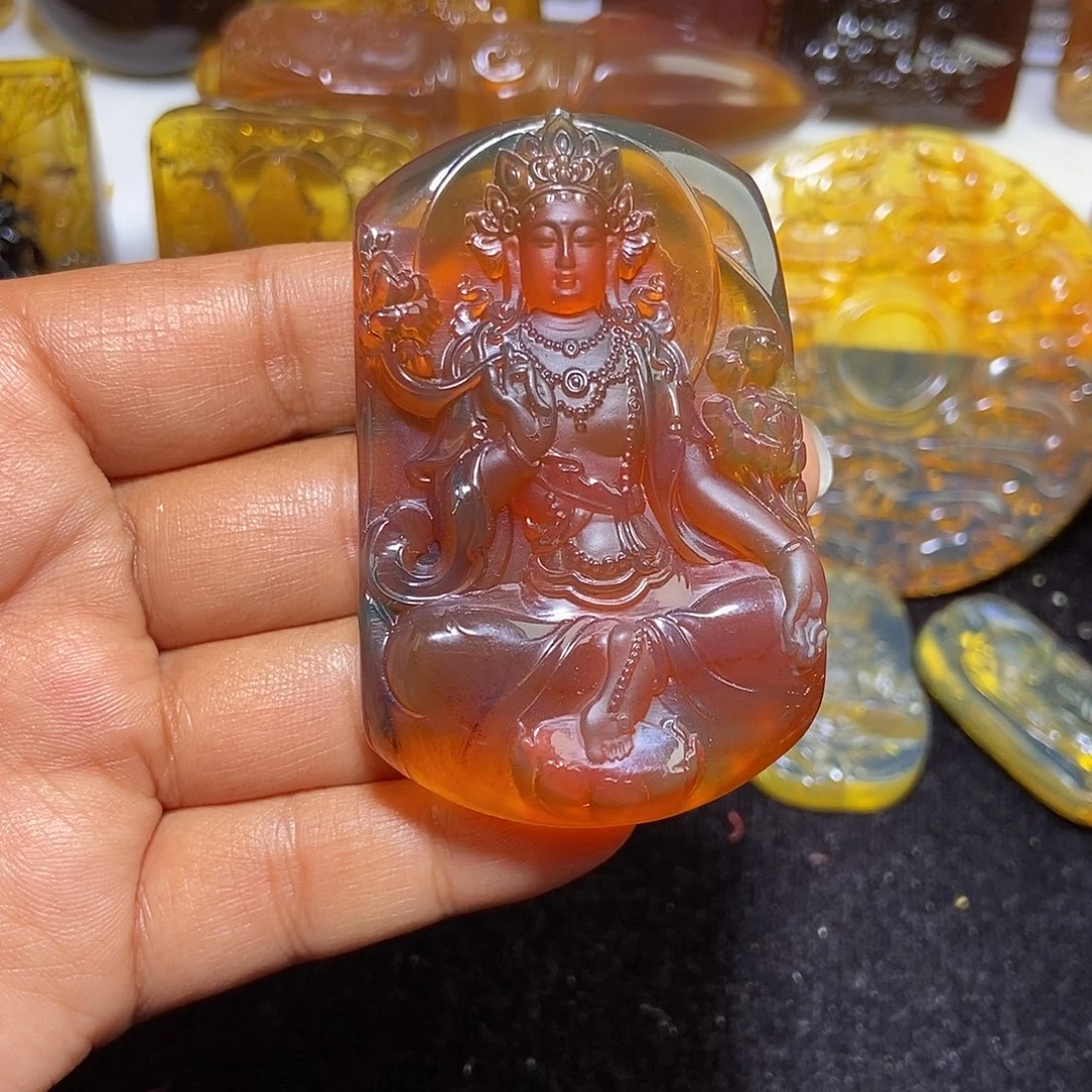 琥珀未镶嵌颈饰缅甸天然琥珀吊坠