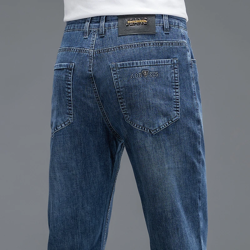 商务休闲牛仔裤男款春夏直筒宽松男士长裤子弹力潮流百搭2025新款