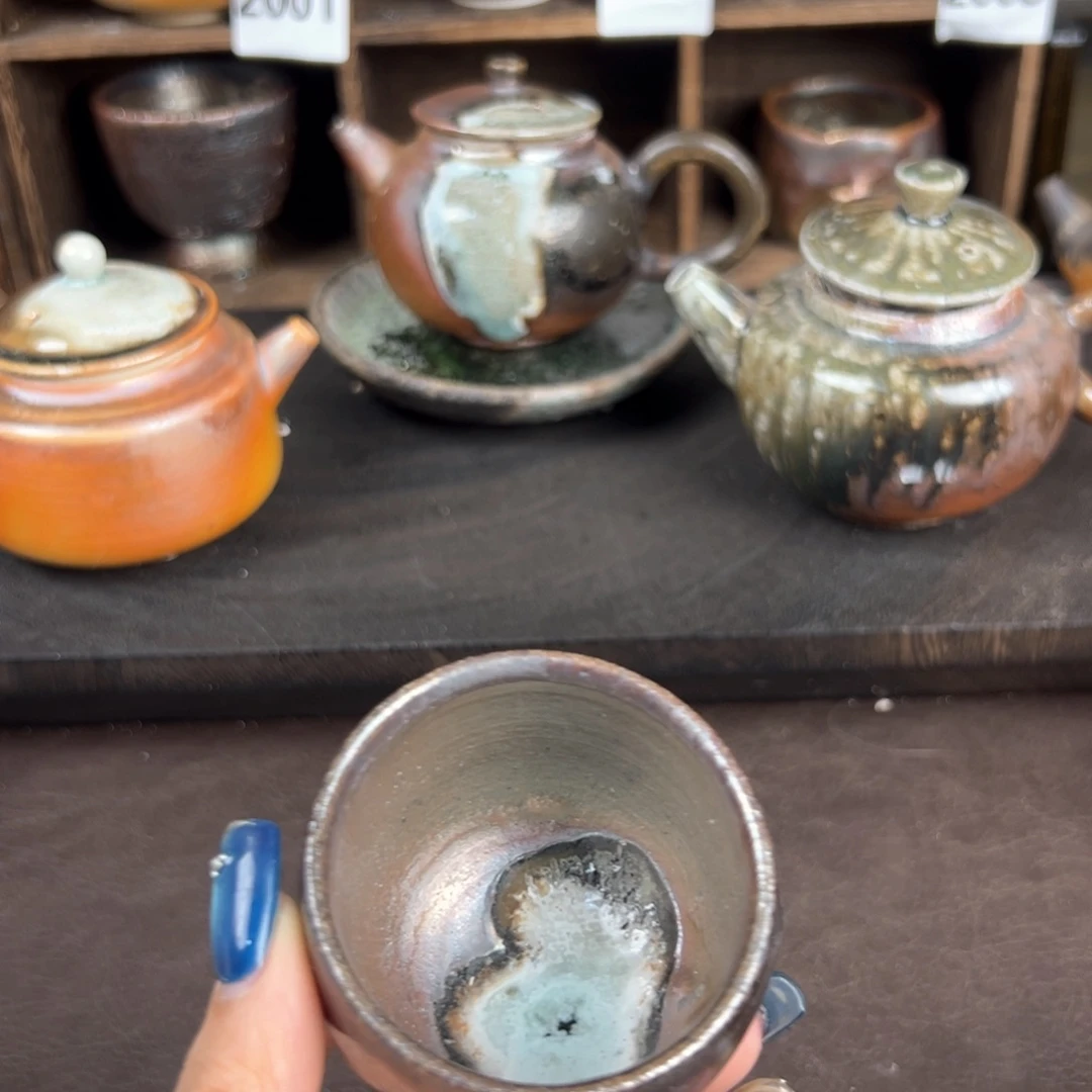 杯柴烧茶器铁胎主人杯