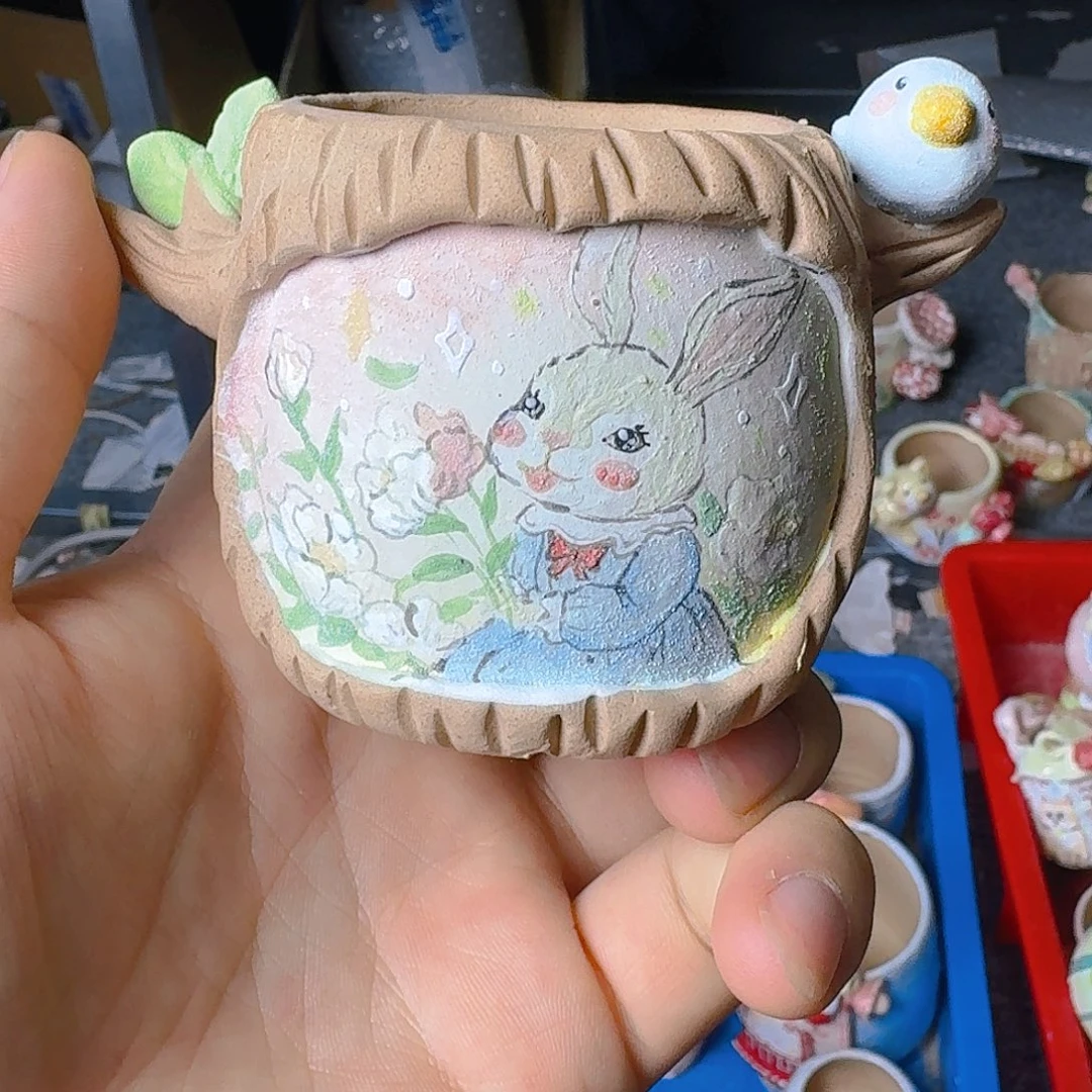 老梧家的手工陶瓷多肉花盆
