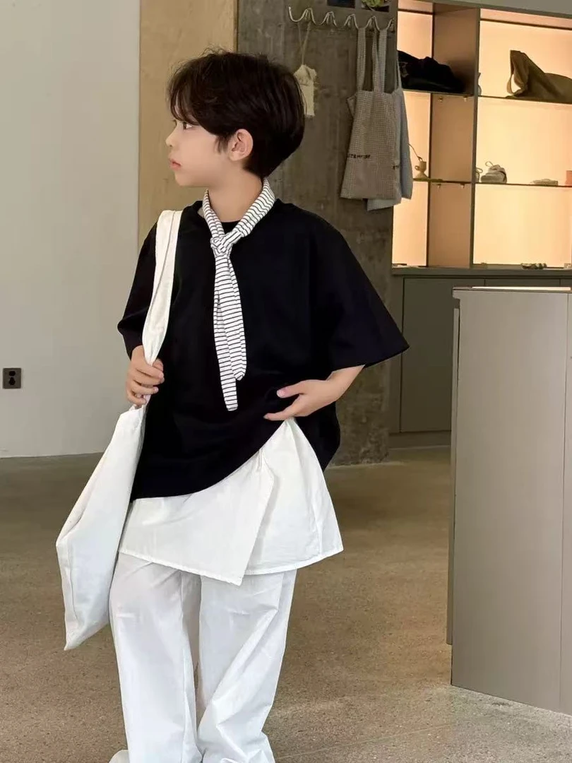 AC312~夏季套装组合M6027/90797  黑色短袖