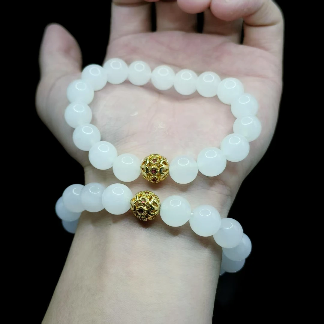 【东北哥精选】白冰DIY单圈手串C4【多样性发其一】约9mm+