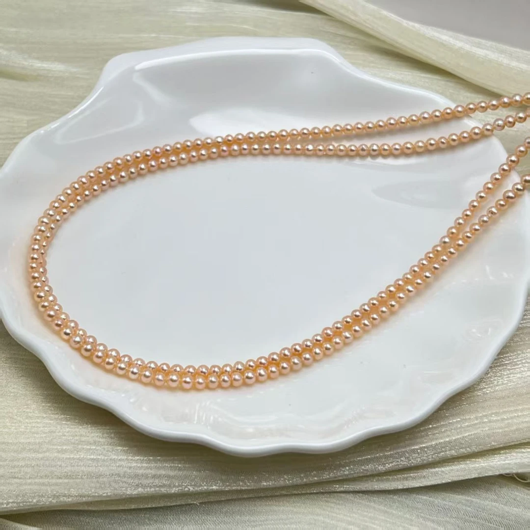 【北野珠宝】天然淡水珍珠有核项链-B07H-489多样性发一3mm+