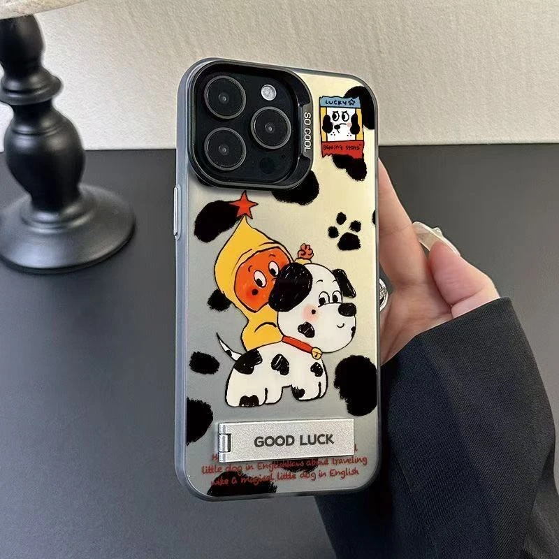 彩银斑点狗适用苹果16ProMax手机壳15Pro苹果iPhone17女14防摔13P