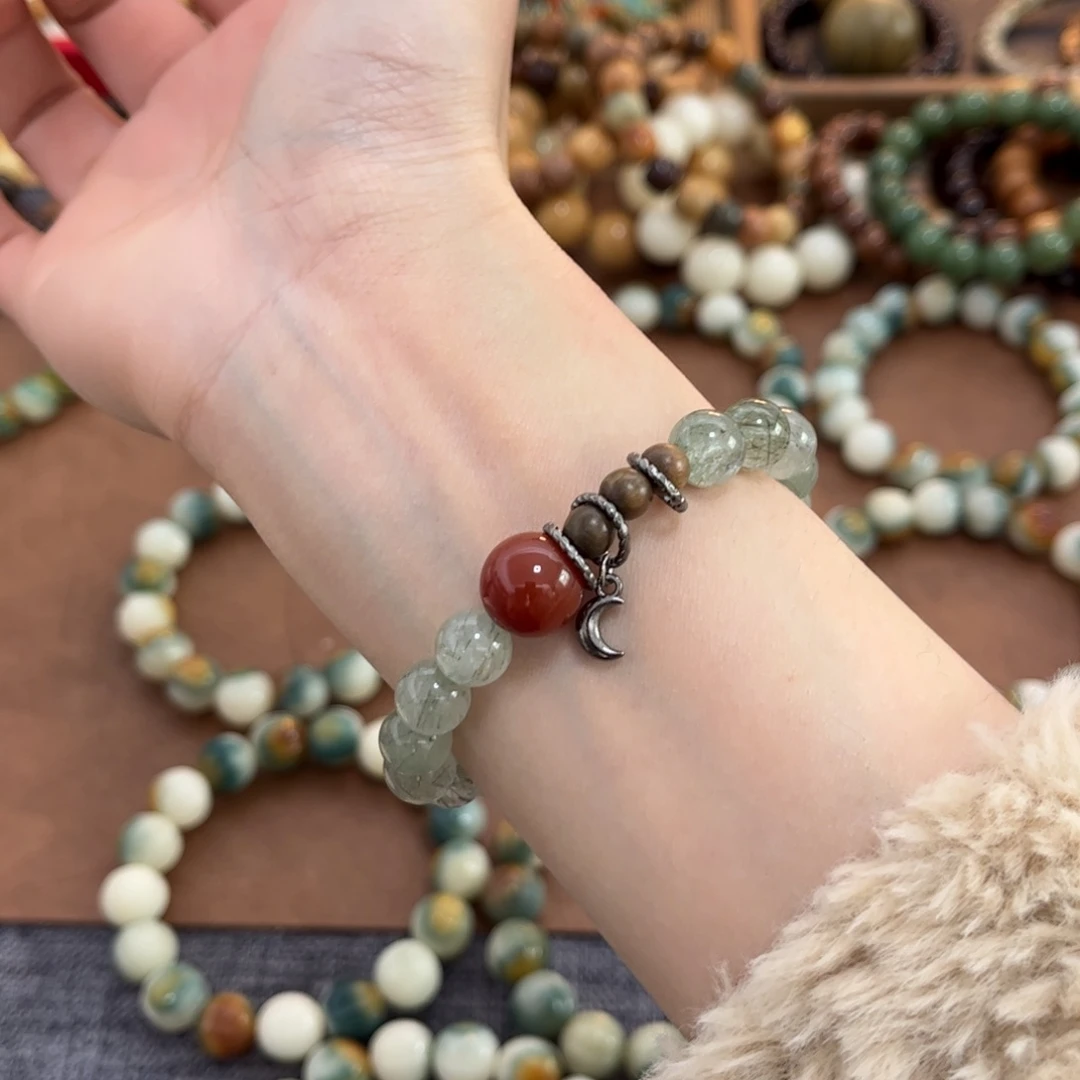 白玉菩提手串春色DIY