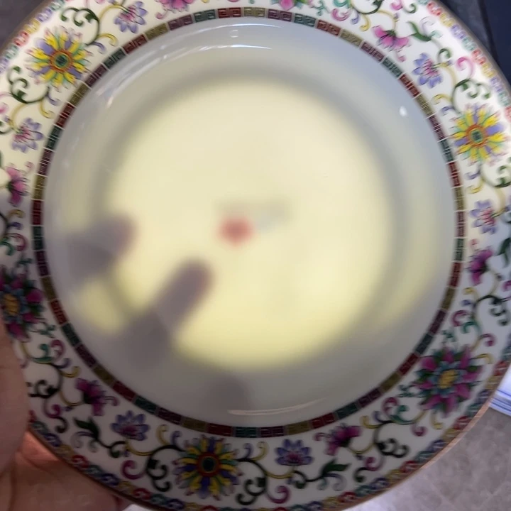 八寸白珐琅老标平盘