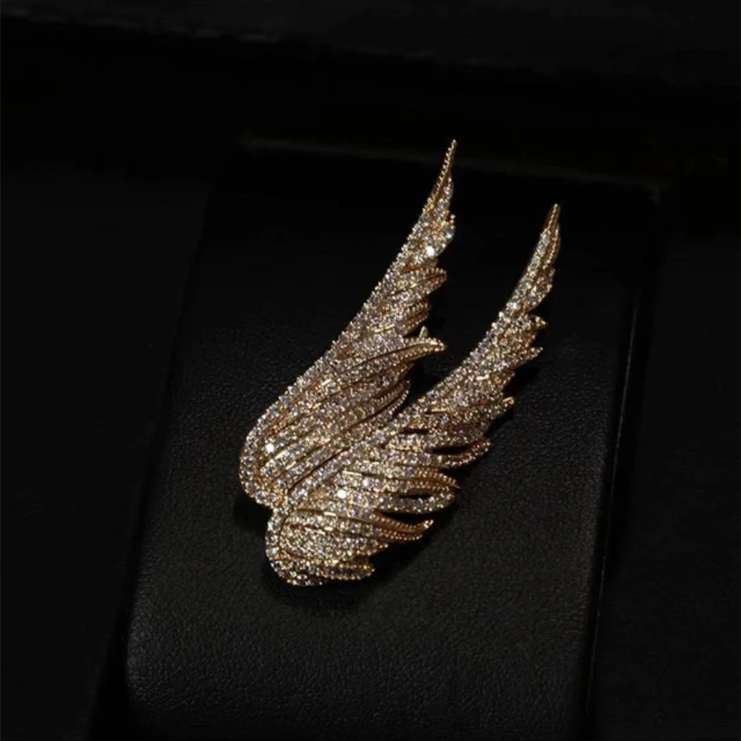 铜合金合成锆石胸针 【比翼双飞】 胸针超闪精致胸花