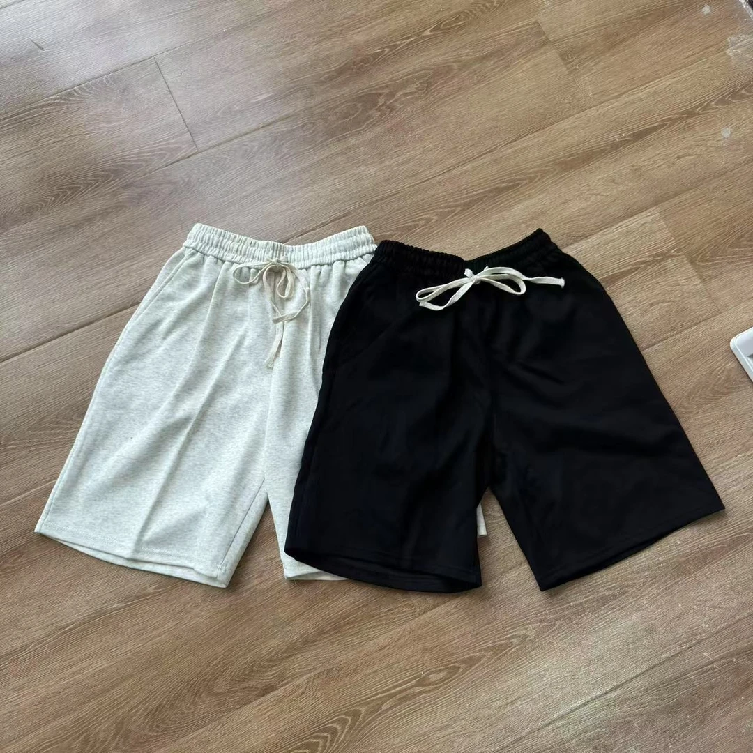 Along灰色短裤美式夏季宽松潮牌经典运动裤不过膝跑步健身四分裤