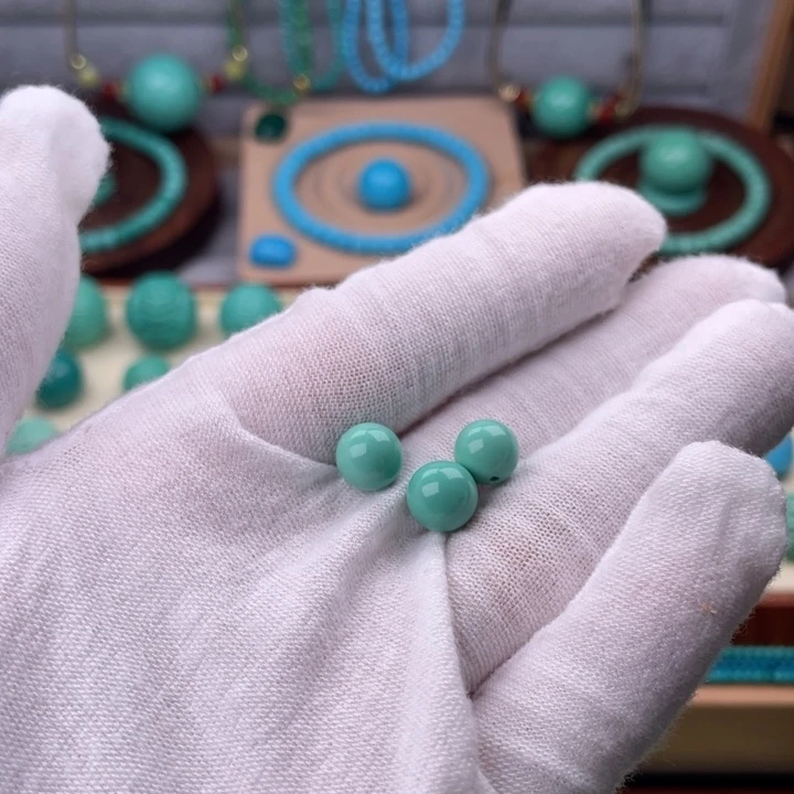 精品绿色圆珠一颗卡8mm