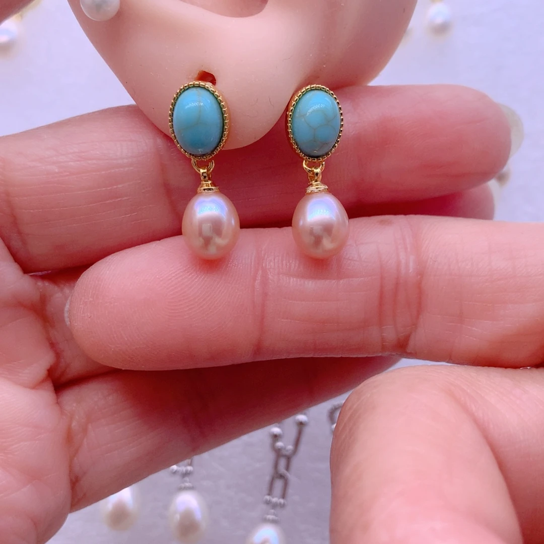 淡水珍珠耳饰合金