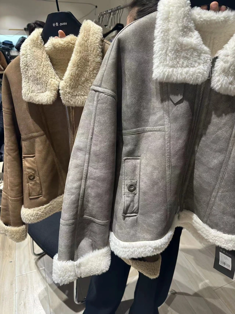 【木朴素外套】皮毛一体外套轻奢货号6006秋冬
