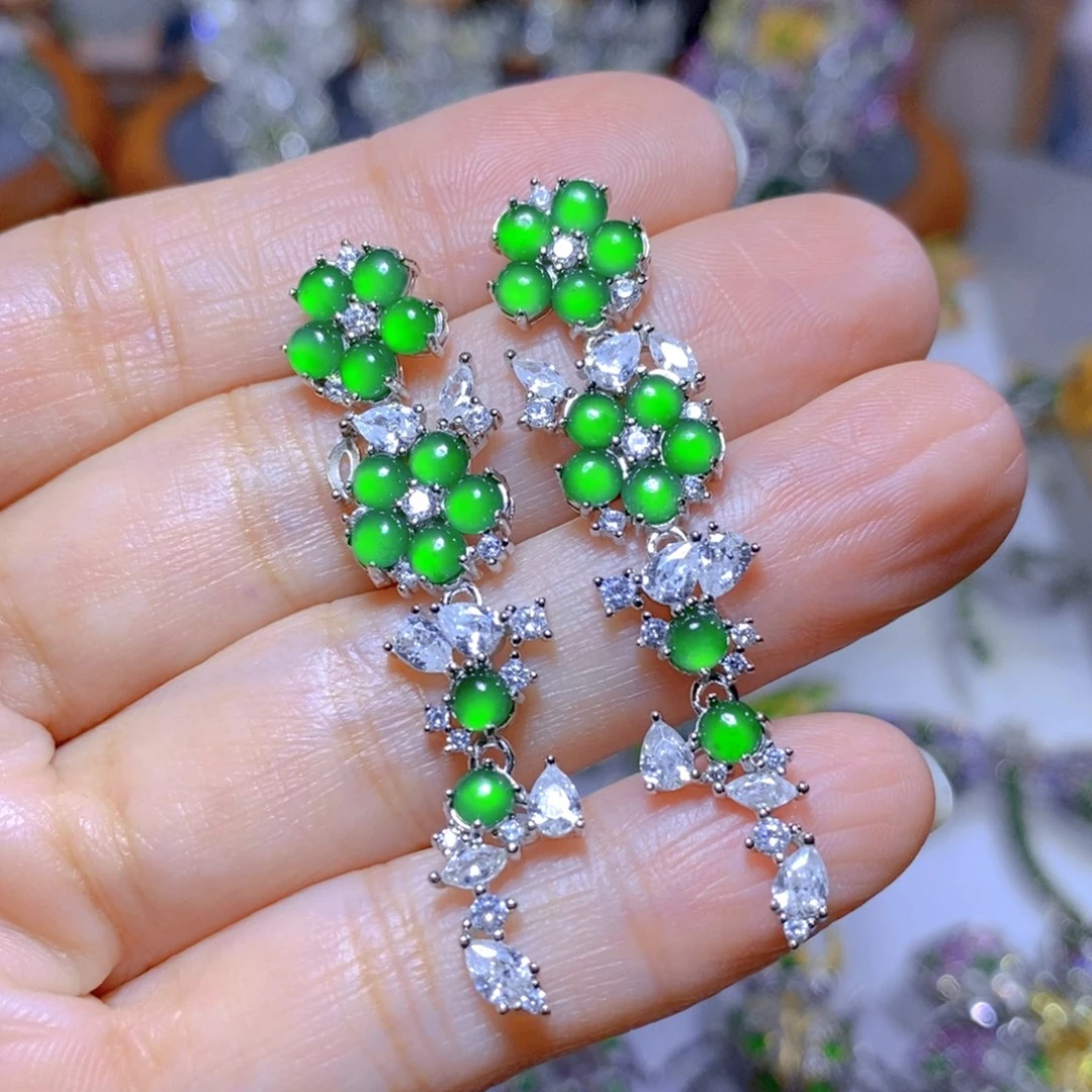 翡翠颈饰银S925镶嵌天然翡翠