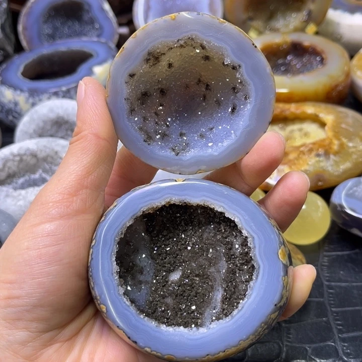 珠宝半成品未镶嵌水晶奇石蓝晶盆