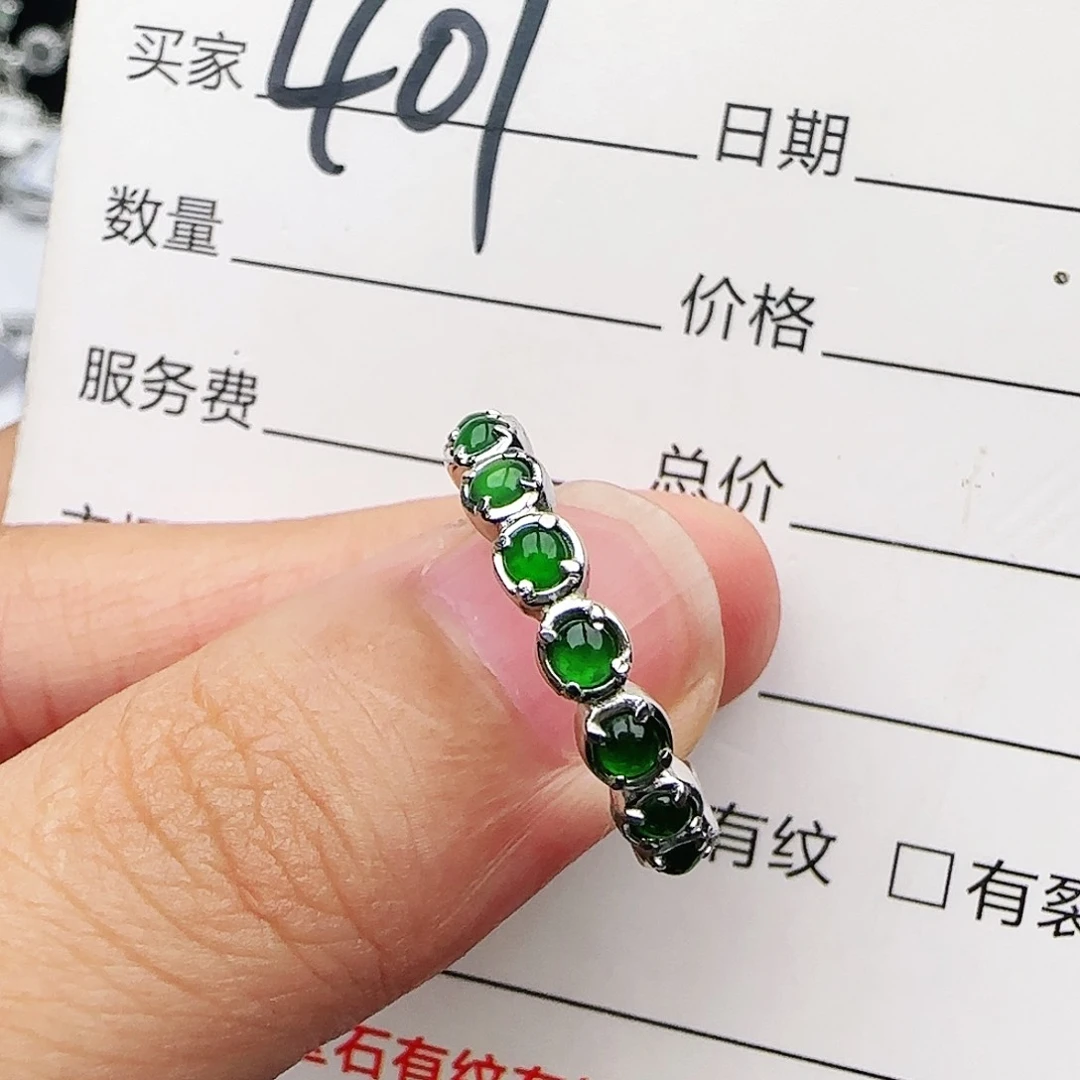 银S925镶嵌戒指翡翠戒指