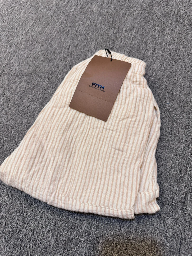 令佳潮牌夏季儿童休闲打底三层纱布裤2746宝宝童装女童条纹裤子