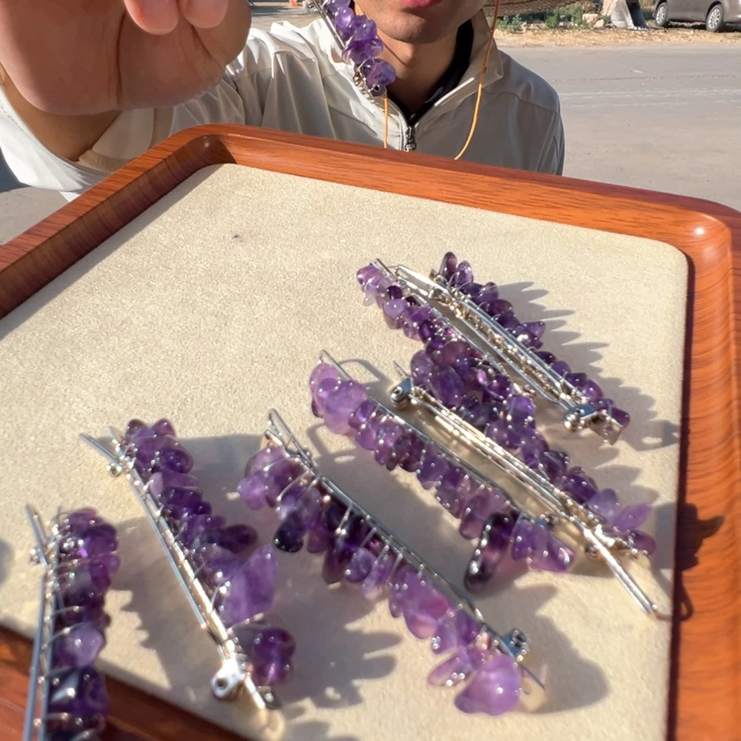 水晶手链未镶嵌紫水晶发卡