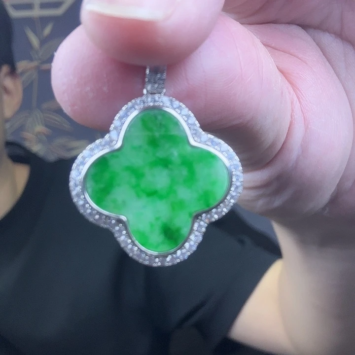 翡翠吊坠(不含链)银S925镶嵌特价 新年 大漏