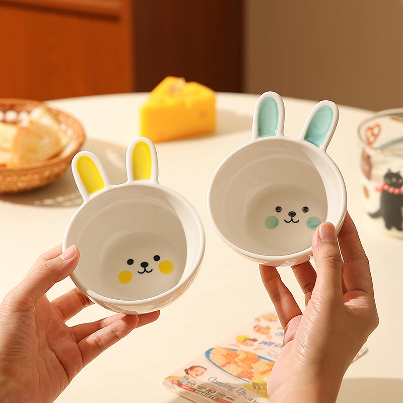 高颜值蘸料碟调料碟调味碟可爱兔子陶瓷小碟子火锅酱油醋碟小菜碟