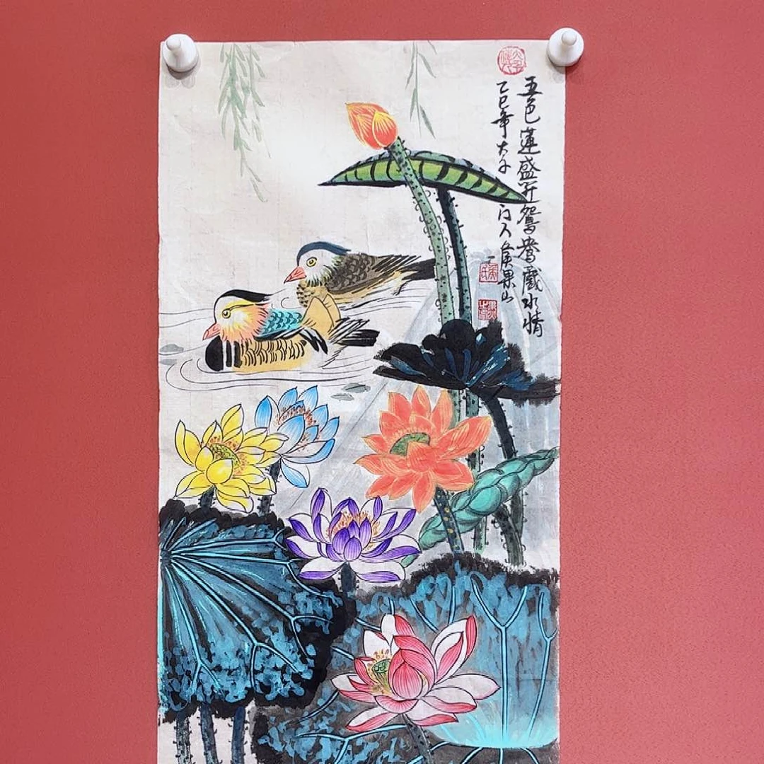 国画侯果山老师亲笔手绘作品朵