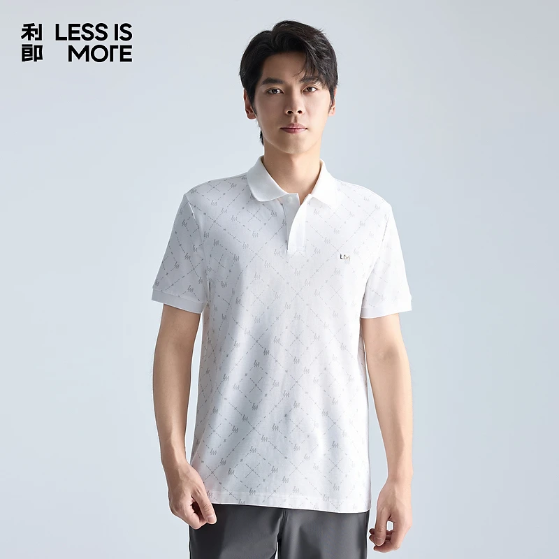 利郎【时尚百搭】25夏季时尚印花舒适polo衫休闲百搭老钱风T恤男款
