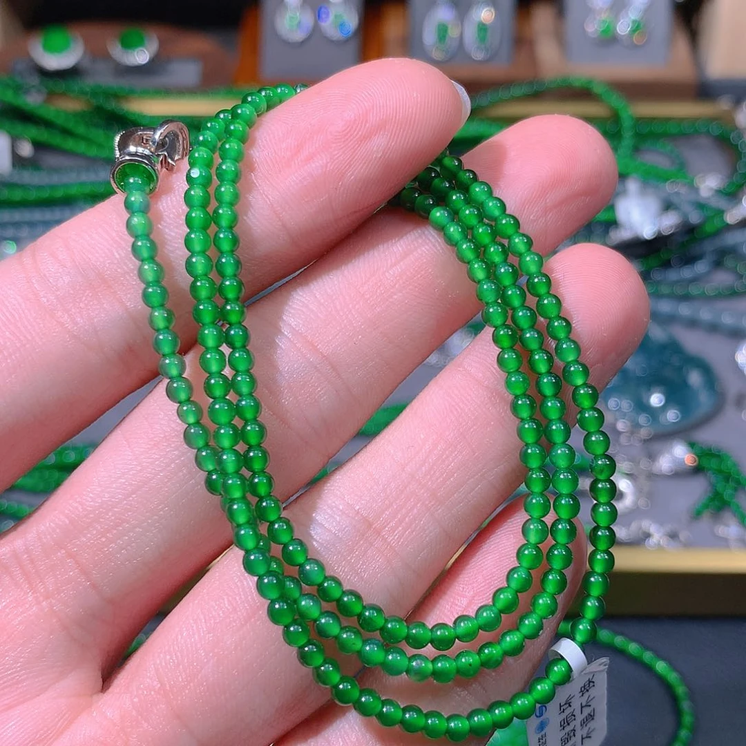 翡翠项链未镶嵌天然