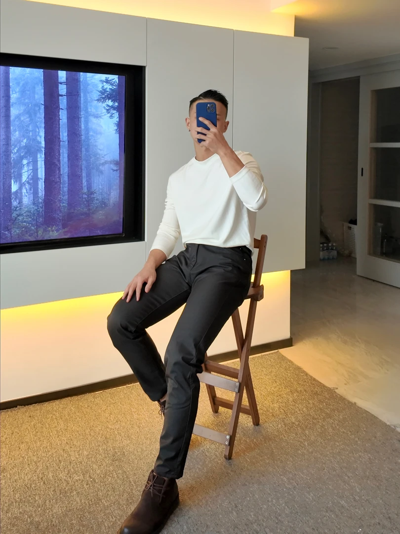 M119微弹微锥加绒休闲裤男士百搭时尚修身商务保暖经典品质款