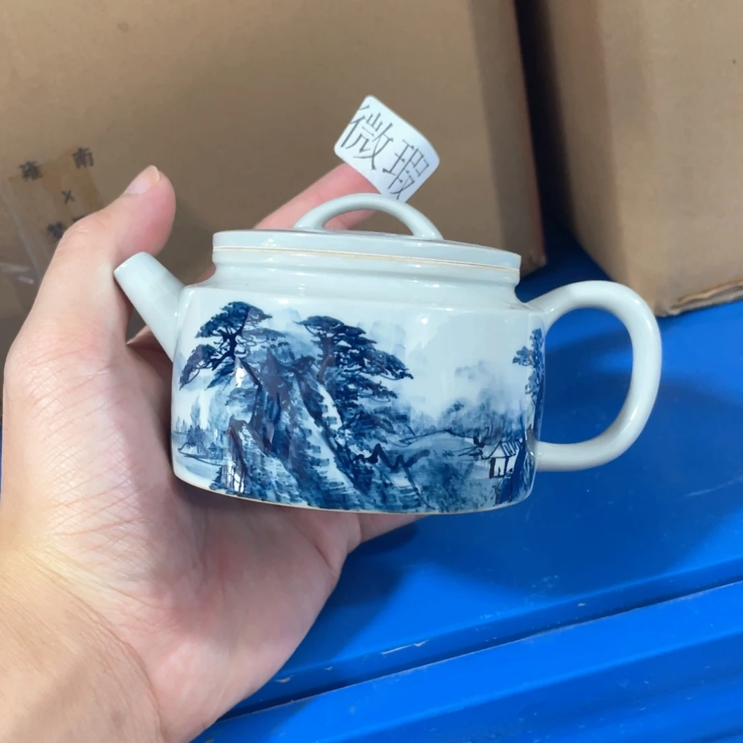 釉下手绘茶具微瑕