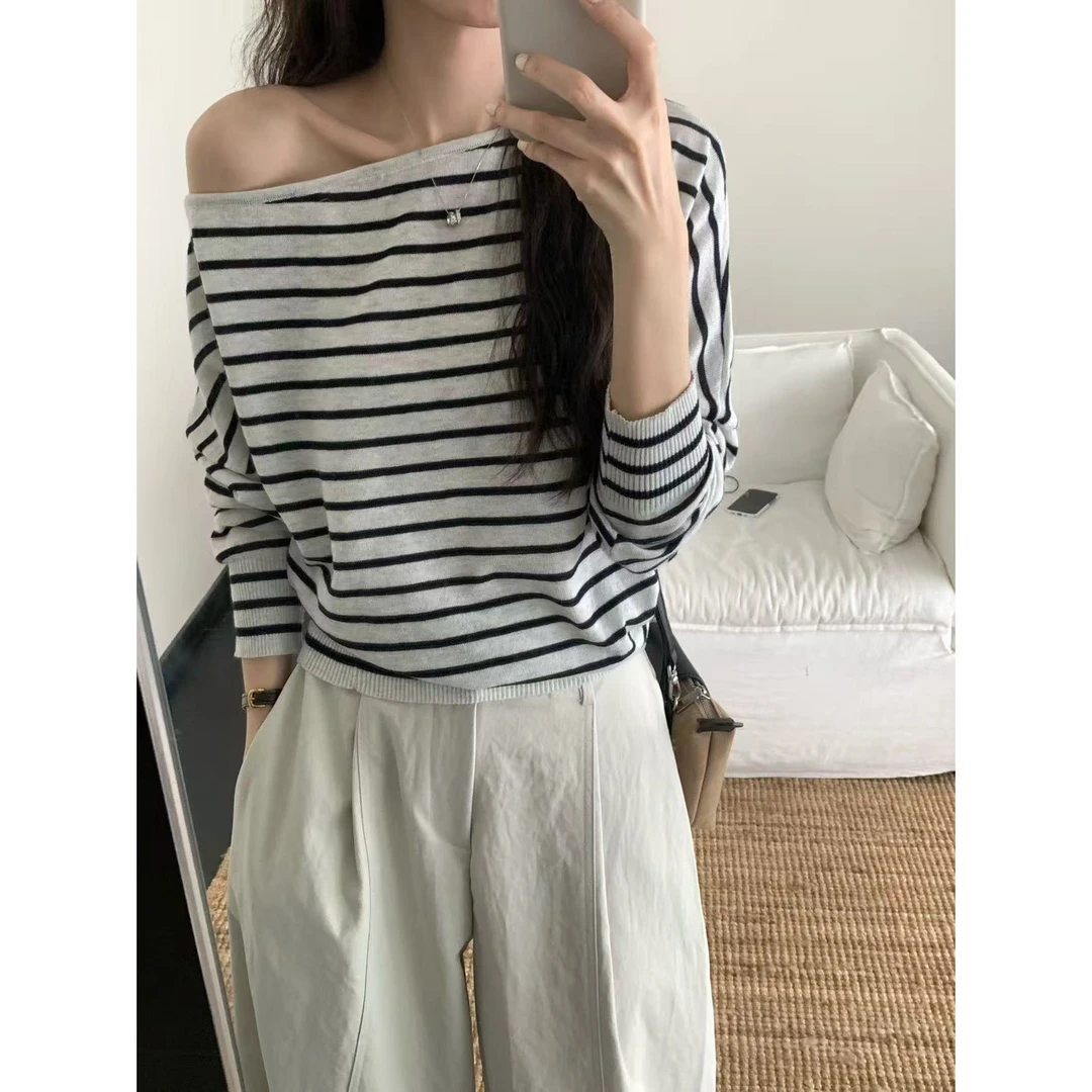 J-6218#敲期待秋天~自带慵懒感“一衣两穿”的羊毛针织衫