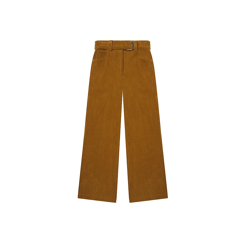 IRO Night 工装灯芯绒高腰休闲裤枫叶黄直筒法式轻奢25早春新款