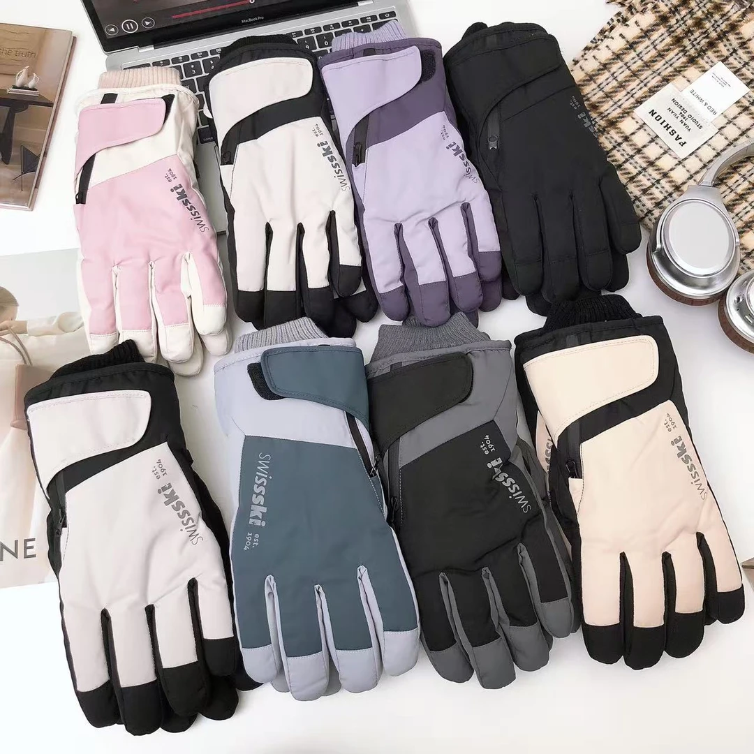 【零下30带拉链】触屏滑雪手套加绒保暖骑行电动车防风防寒防水手套