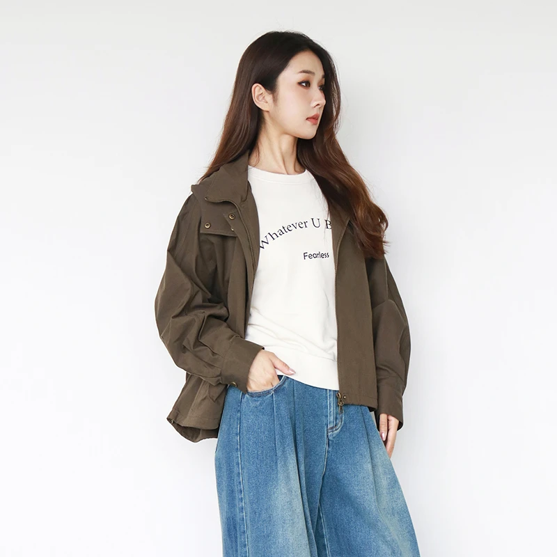 Jane express/简表达25年秋季新款短款百搭休闲复古外套QWT51009
