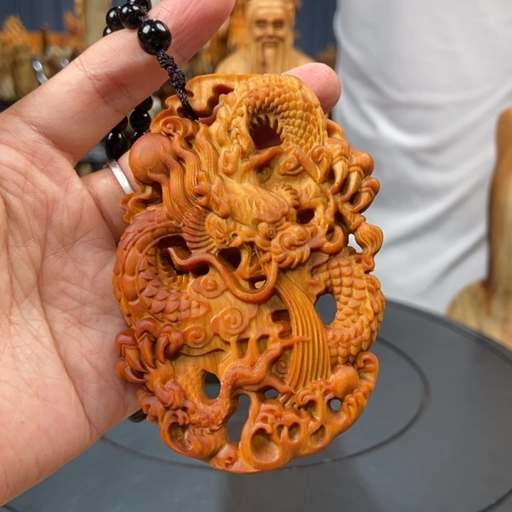 柏木（崖柏）手把件龙牌