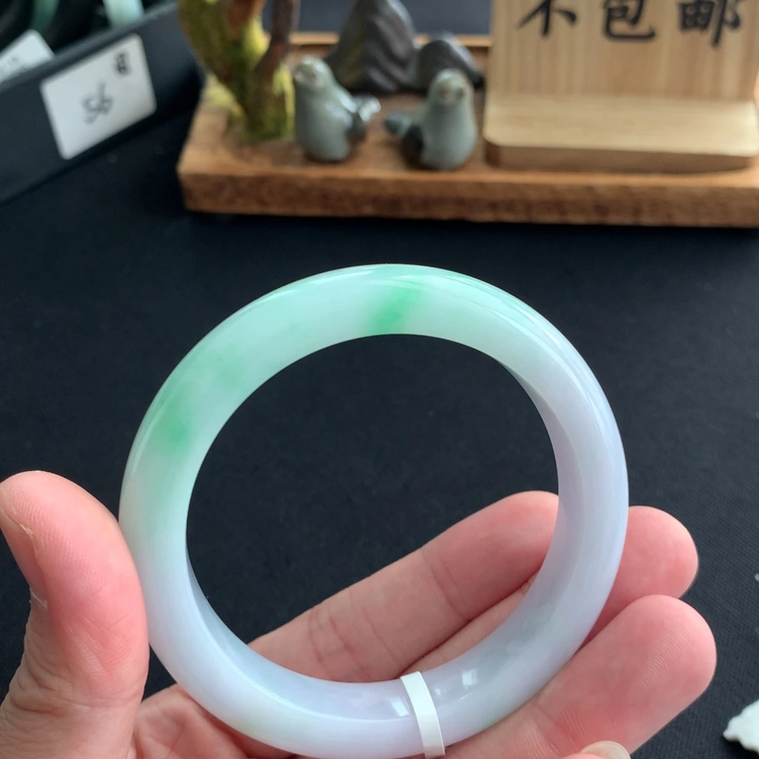 翡翠未镶嵌手镯圈口5859