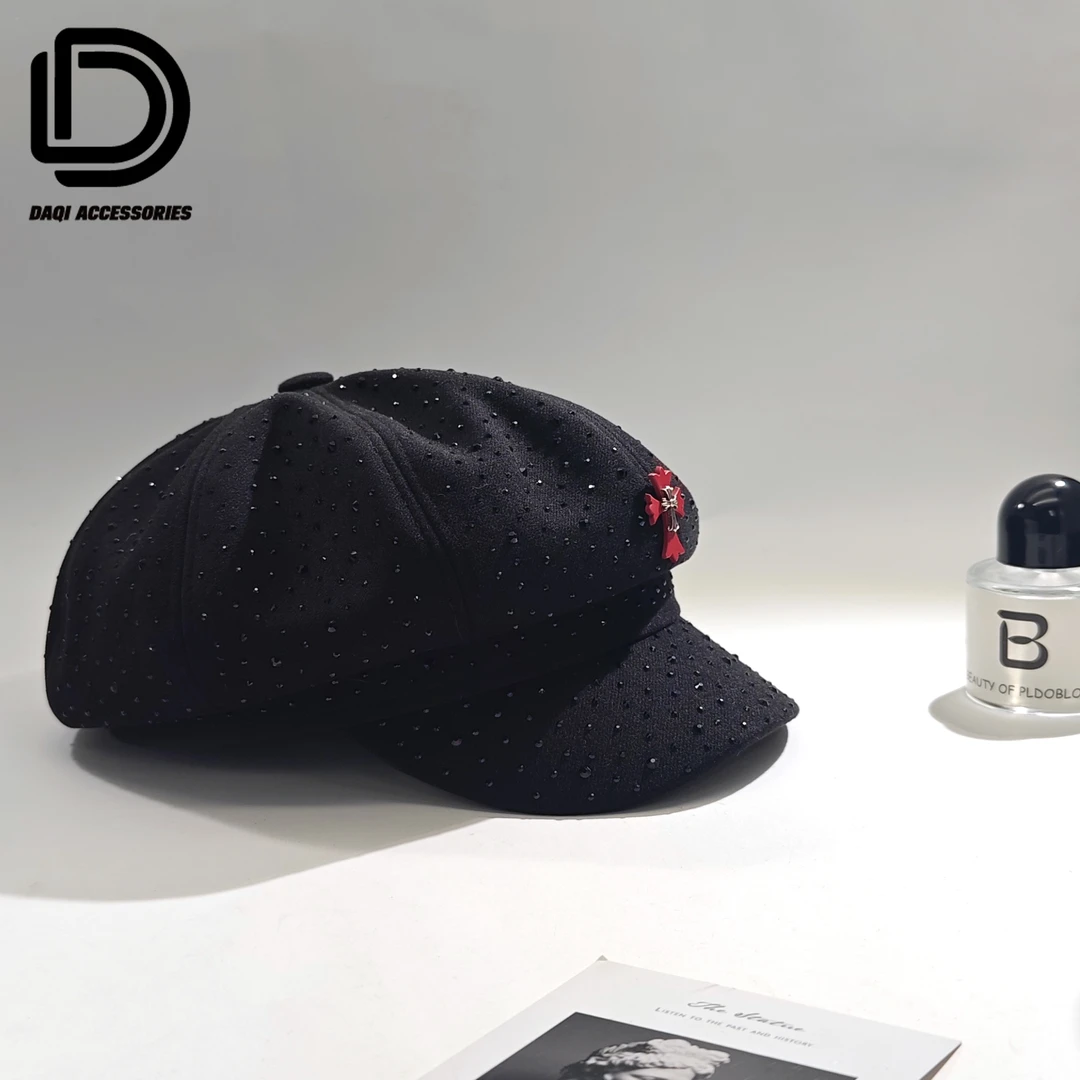 04951大淇原创冬季新品时尚气质亮闪闪十字架贝雷帽