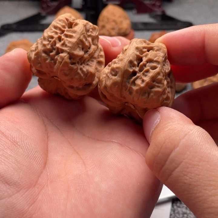 文***强把件文玩核桃蛤蟆头C17