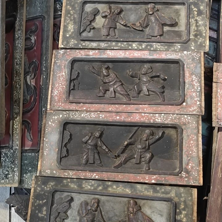 陈***奇香榧木老木雕老花板一套四片