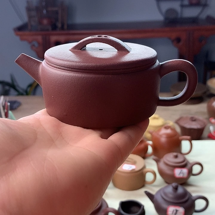 茶壶紫砂微瑕处理140容量紫泥，汉瓦