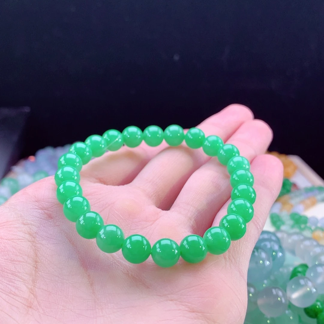 翡翠手链未镶嵌卡7.6mm