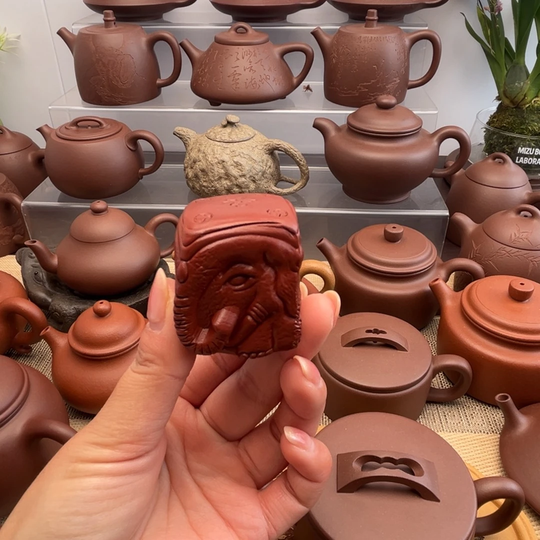 茶壶紫砂紫砂盖置摆件