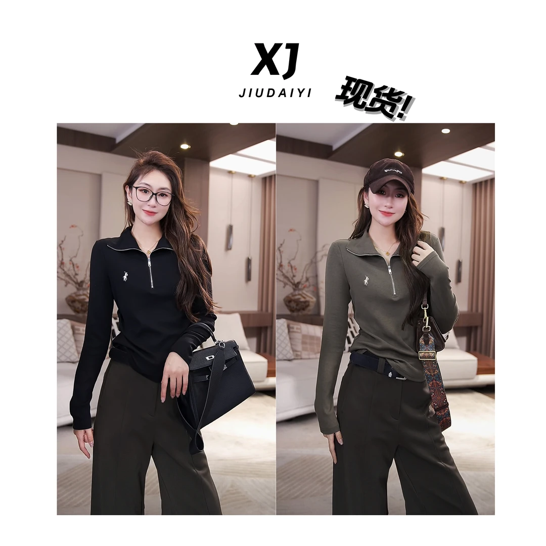 玖黛衣现货【精英佳人】新款百搭显瘦时尚休闲纯色上衣 TXJ43119