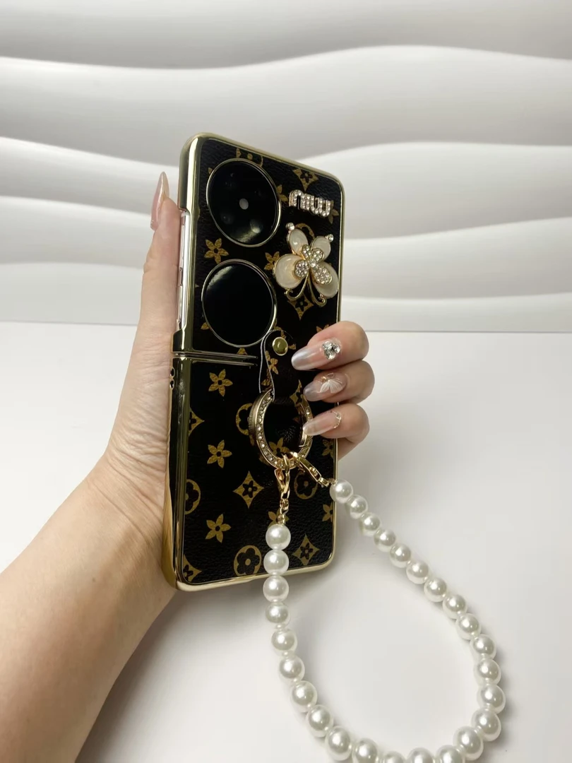 适用高档华为p50Pocket手机壳斜挎pocket2折叠屏全包防摔女款奢华