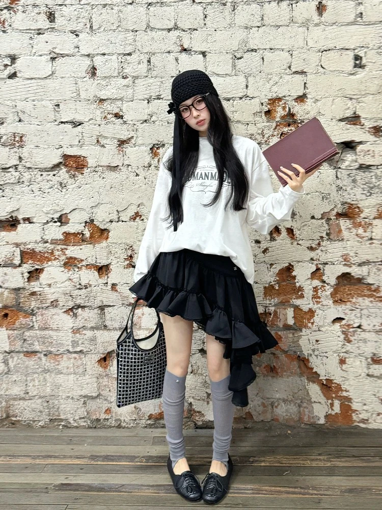 XIHaokan 不规则荷叶半裙