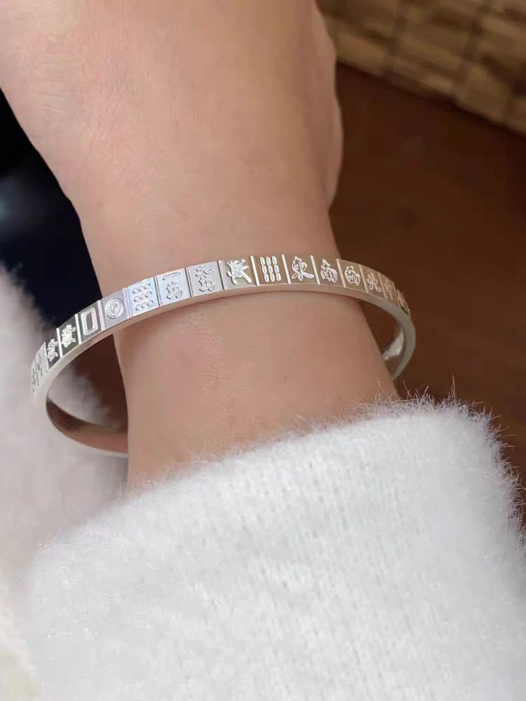 非金属珐琅手镯 999.9  38号  麻将手镯 闭口